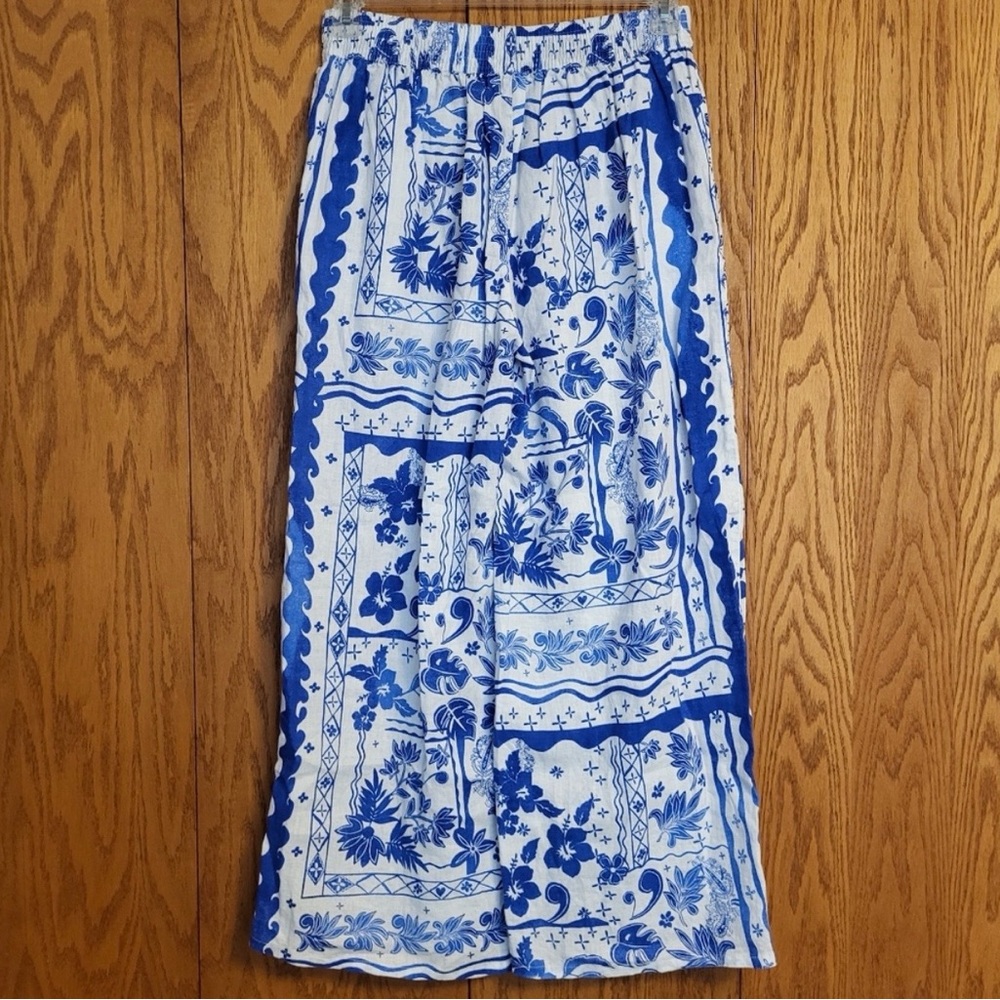 NWOT Joie Blue & White Linen Pant Size Medium - Picture 2 of 6